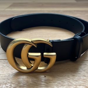 Women’s double G gold buckle belt 85cm